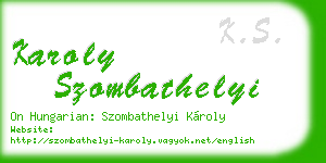 karoly szombathelyi business card